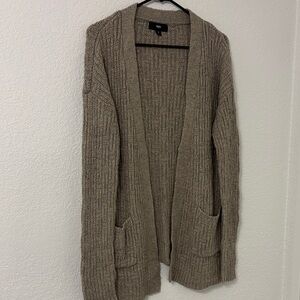 Cozy Taupe Knit Cardigan Sweater